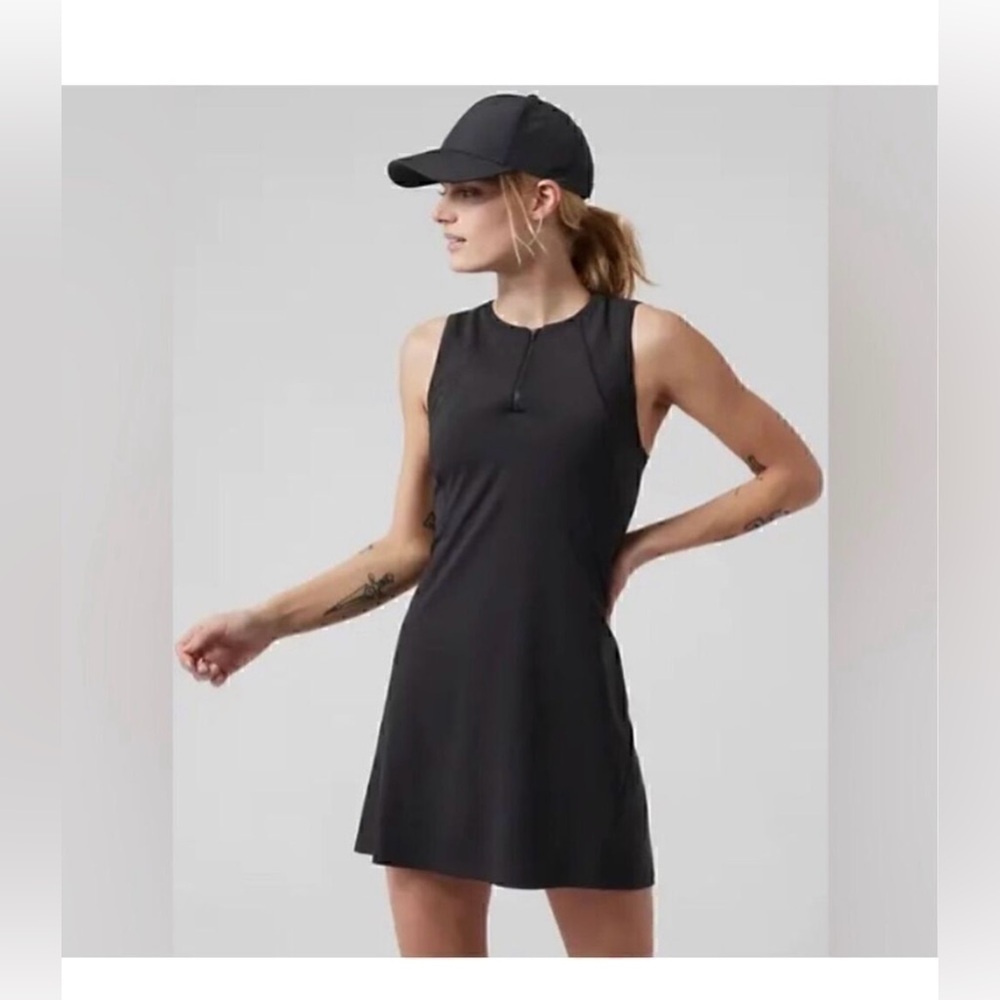 Athleta Black Zip-Front Tennis/Golf Dress